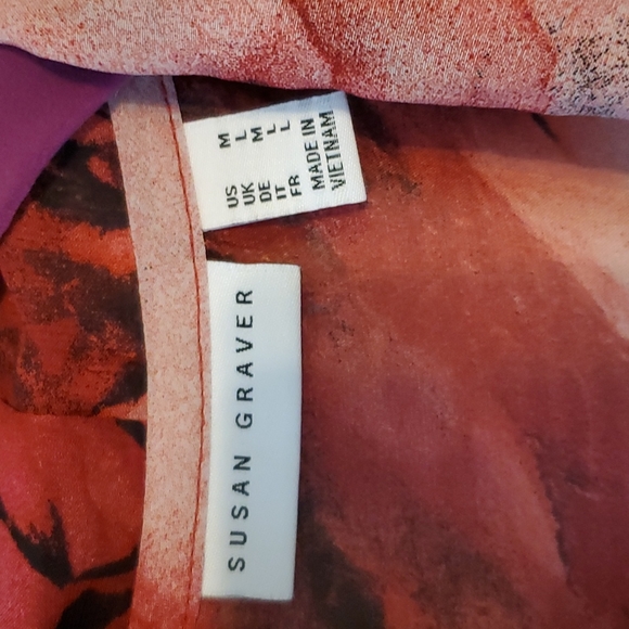 2 piece Susan Graver top and long sheer Vest - Picture 5 of 13